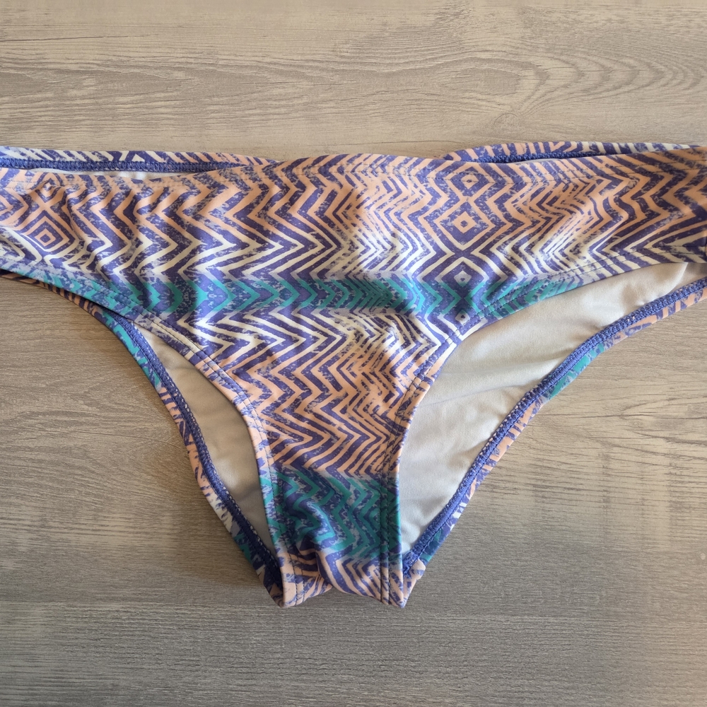 Hot Water Bikini Bottom with Blue and Peach Accents